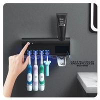 Porta Escova de Dentes com Dispenser (Sem ou Com Esterilizador UV Automático)