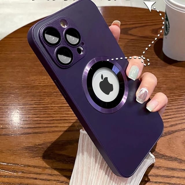 Capinhas de Vidro Fosco para iPhone com Anel de Metal Magnético