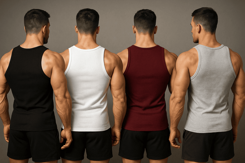 Kit com 2 Regatas Caneladas em Malha Ribana