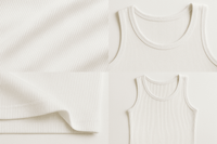 Kit com 2 Regatas Caneladas em Malha Ribana