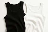 Kit com 2 Regatas Caneladas em Malha Ribana