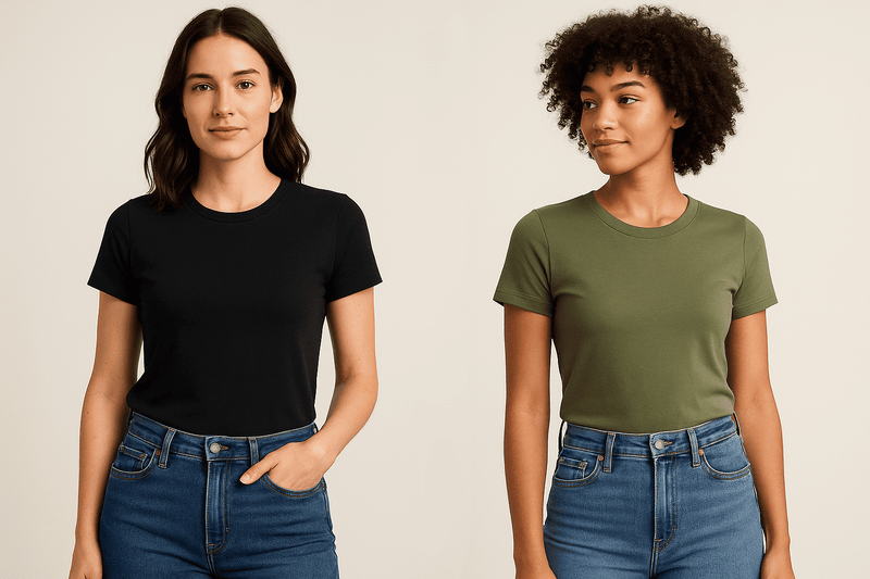 Kit 2 Camisetas Femininas Básicas Lisa 100% Algodão Premium