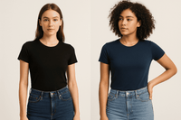 Kit 2 Camisetas Femininas Básicas Lisa 100% Algodão Premium