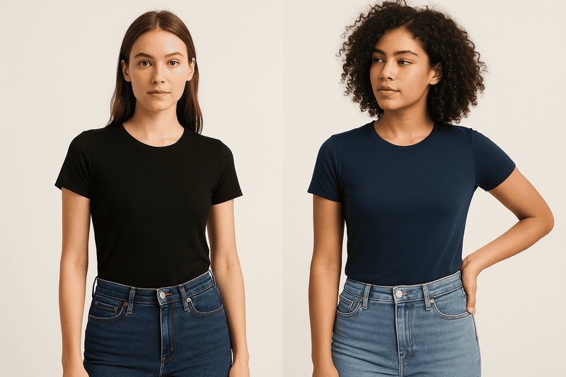 Kit 2 Camisetas Femininas Básicas Lisa 100% Algodão Premium