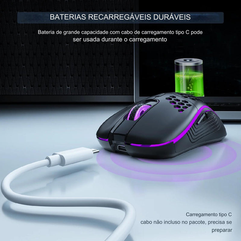 Mouse Gamer Sem Fio SGEYR 3 DPI