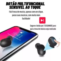 Fones de Ouvido Bluetooth 5.0 Dual LED Sem Fio Preto