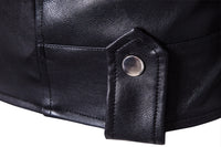 Jaqueta de Couro Masculina Estilo Motociclista
