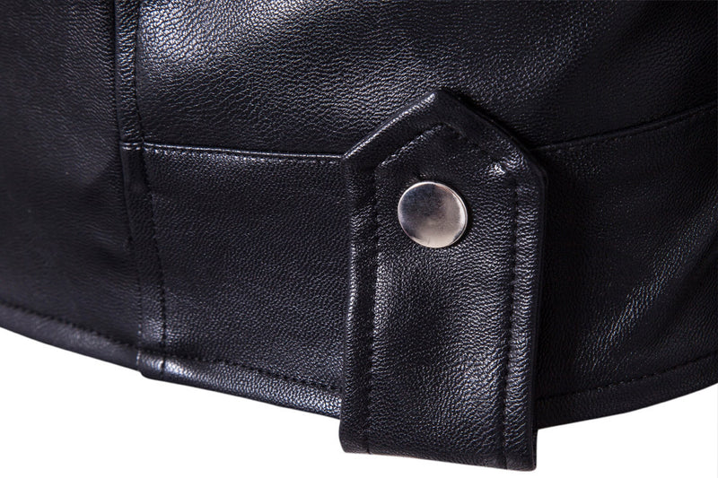 Jaqueta de Couro Masculina Estilo Motociclista