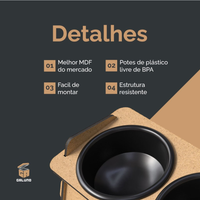 Comedouro Duplo Elevado Premium para Cães e Gatos