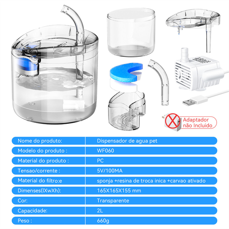 Fonte Bebedouro Automático para Cães e Gatos