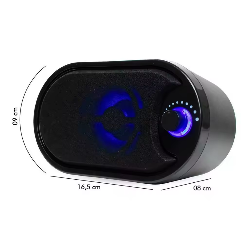 Caixa de Som Subwoofer 2.1 Portátil com LEDs