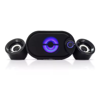 Caixa de Som Subwoofer 2.1 Portátil com LEDs