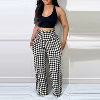 Conjunto Feminino com Calça Estampada e Top Cropped