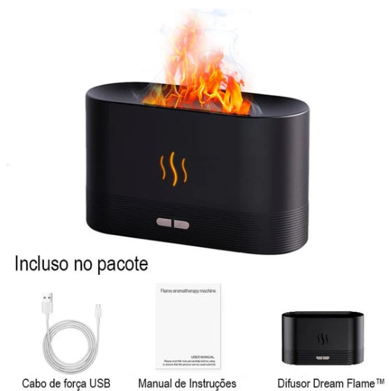 Umidificador e Aromatizador em Forma de Lareira