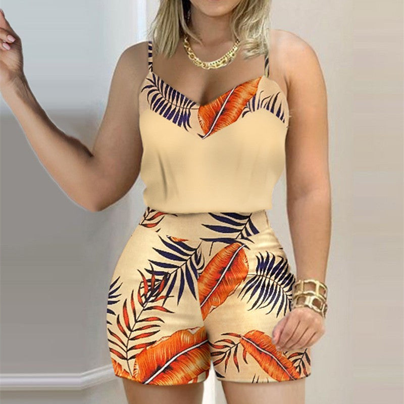 Conjunto Estampado de Verão com Alças Finas