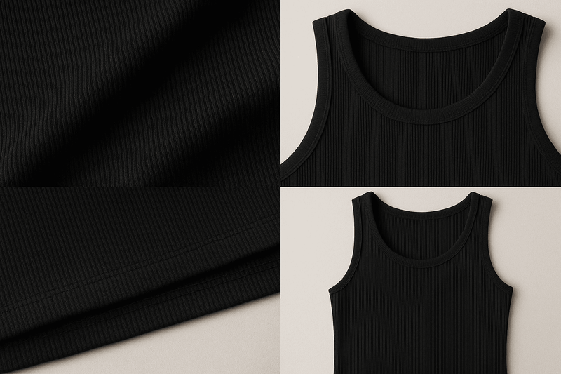 Kit com 2 Regatas Caneladas em Malha Ribana