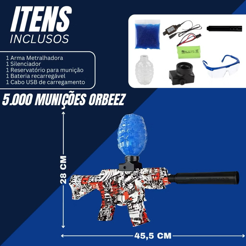 Arma Elétrica Lança Bolinhas De Gel