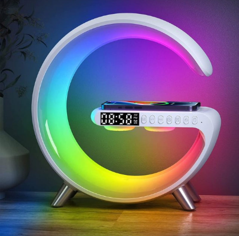 Luminária G Speak RGB de Mesa 5 em 1 Bluetooth com Carregamento por Indução