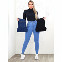 Kit 3 Calças Skinny Femininas de Cintura Alta