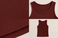 Kit com 2 Regatas Caneladas em Malha Ribana