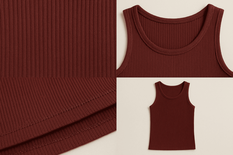 Kit com 2 Regatas Caneladas em Malha Ribana