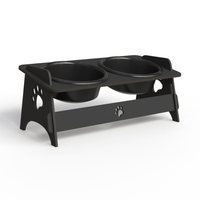Comedouro Duplo Elevado Premium para Cães e Gatos