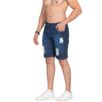 Bermuda Jeans Masculina Lisa e Destroyed