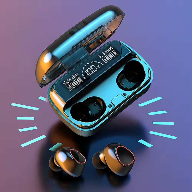 Fones de Ouvido M10 Bluetooth 5.1 com Estojo Digital LED
