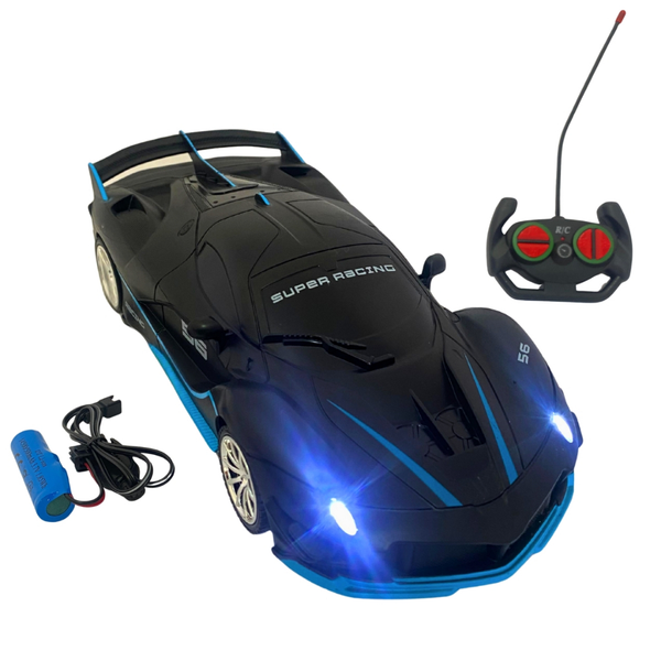 Super Carrinho Bugatti de Controle Remoto Recarregável com Faróis LED