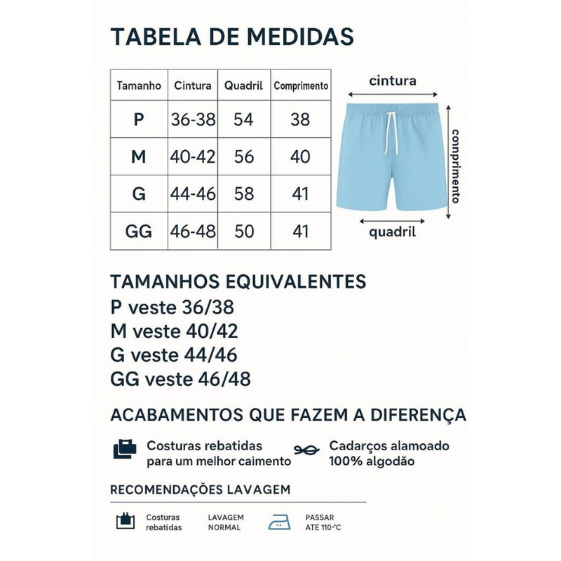 Kit com 4 Shorts Linho Premium Masculino