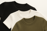 Kit 3 Camisetas Masculinas Slim Caneladas em Tecido Ribana Premium